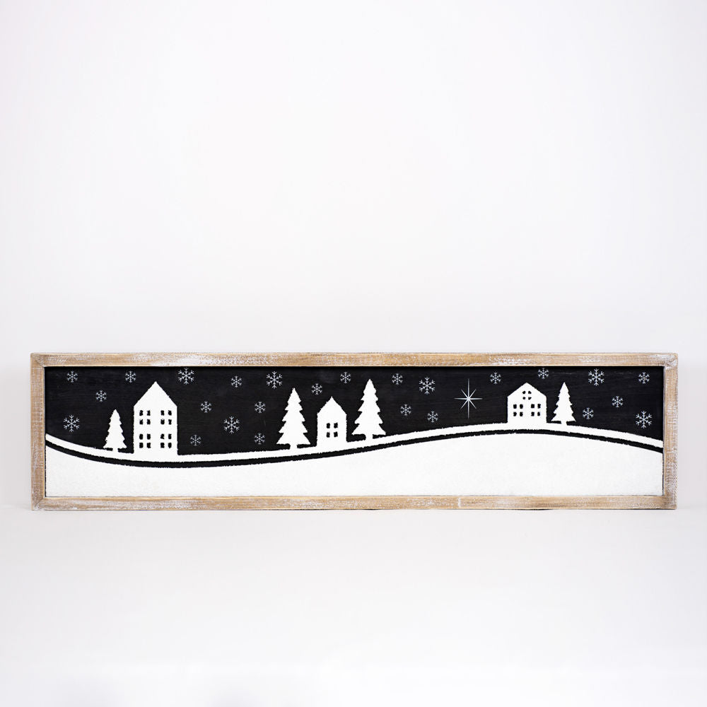 VILLAGE/NATIVITY, reversible sign - The Nifty Decor