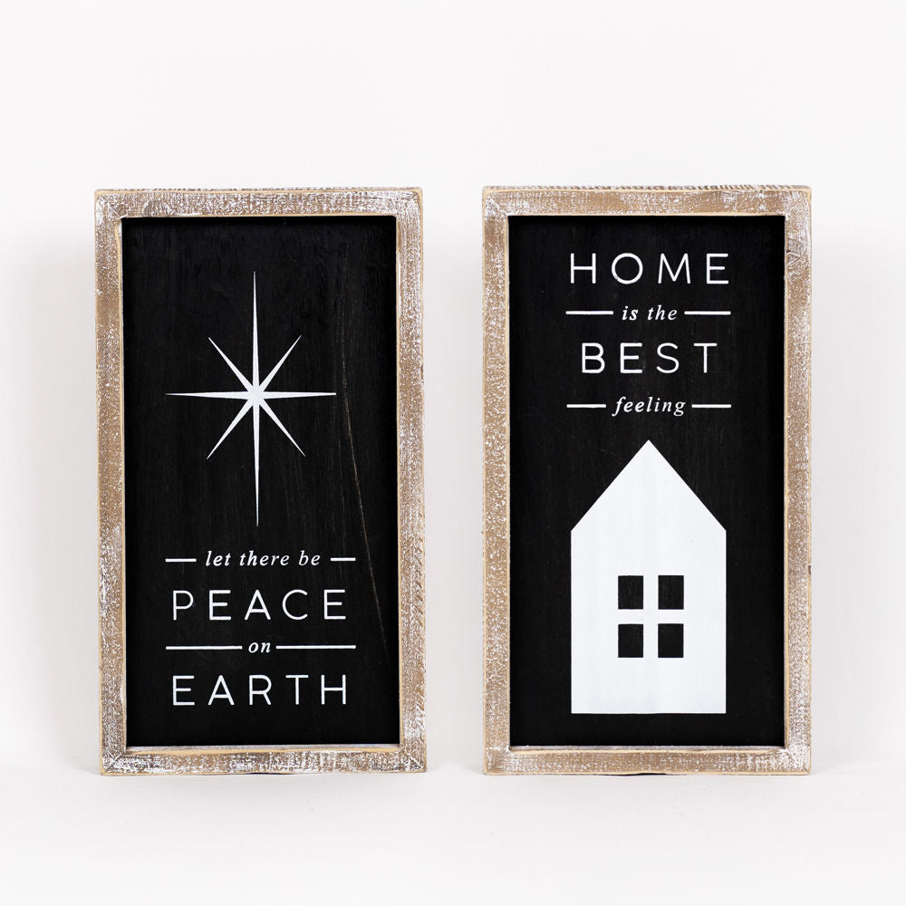 PEACE/HOME, reversible sign - The Nifty Decor