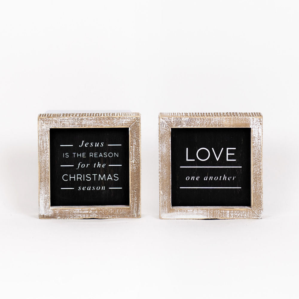 CHRISTMAS/LOVE, reversible sign - The Nifty Decor