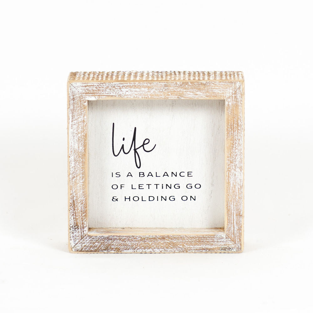 LIFE BALANCE, wood framed sign - The Nifty Decor