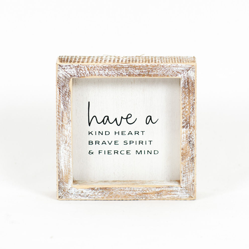 KIND HEART, wood framed sign - The Nifty Decor