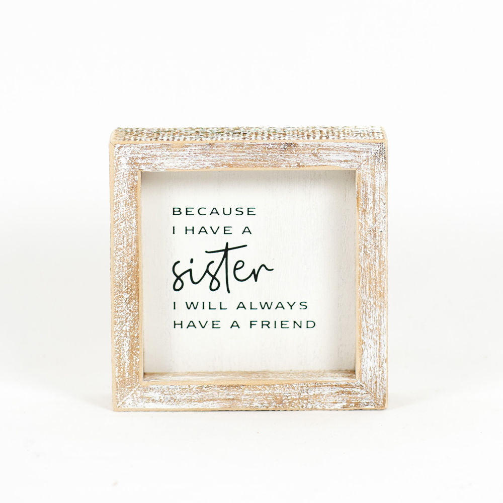 SISTER/FRIEND, wood framed sign - The Nifty Decor