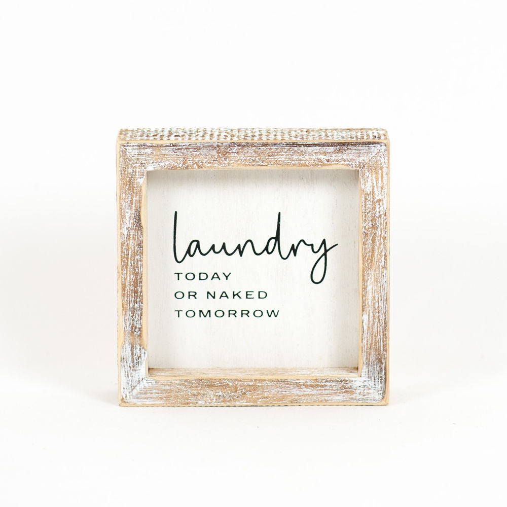 LAUNDRY, wood framed sign - The Nifty Decor