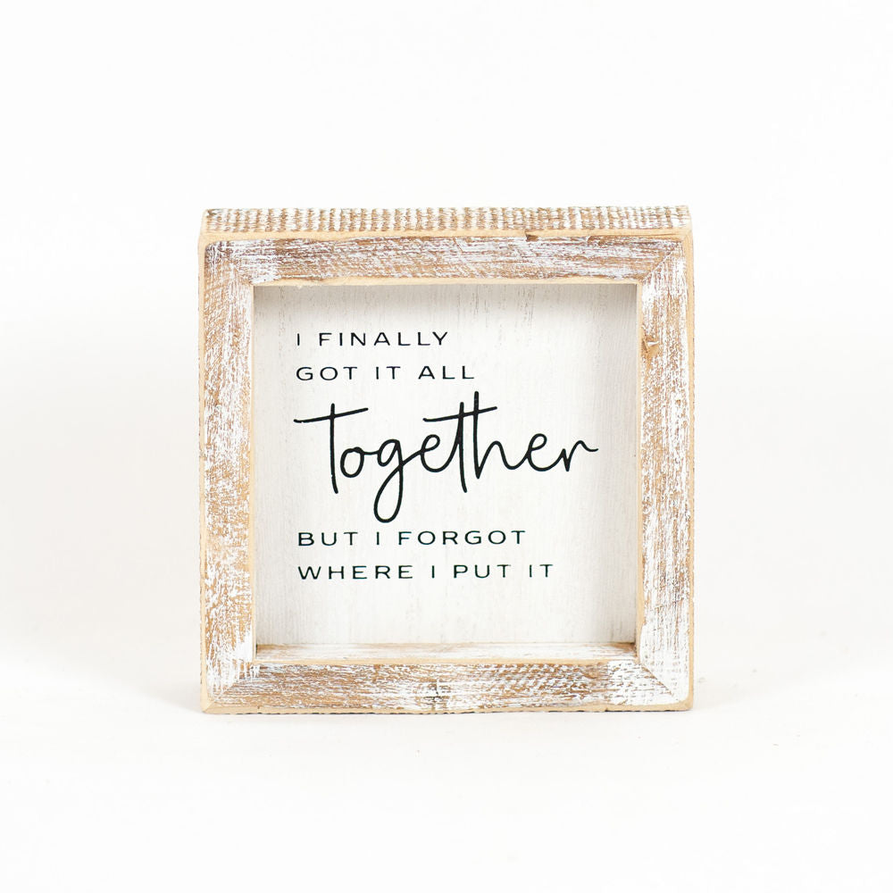 TOGETHER, wood framed sign - The Nifty Decor