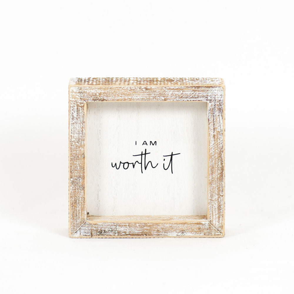 WORTH IT, wood framed sign - The Nifty Decor