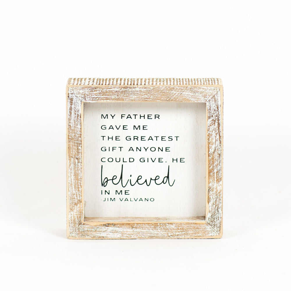 BELIEVED IN ME, wood framed sign - The Nifty Decor