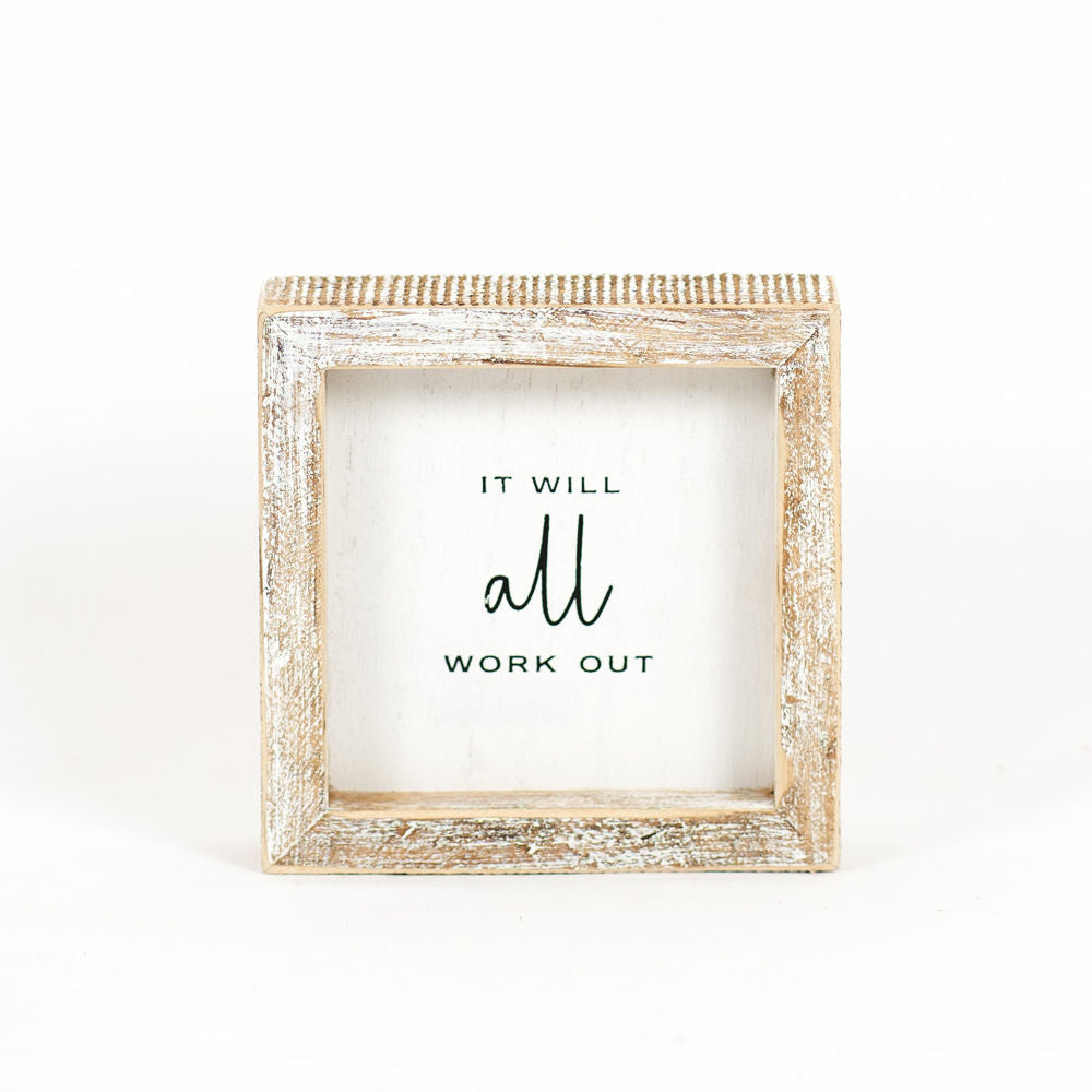 WORK OUT, wood framed sign - The Nifty Decor