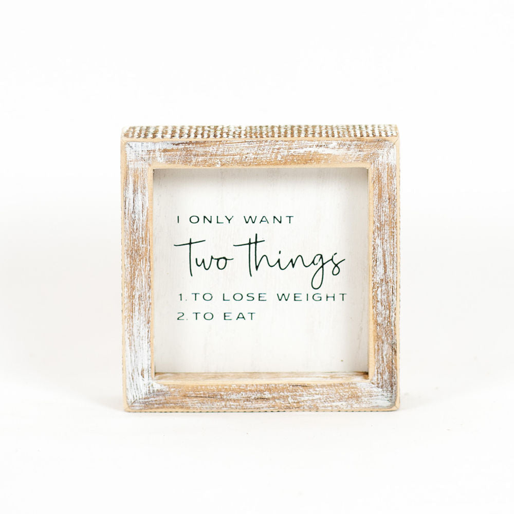 TWO THNGS, wood framed sign - The Nifty Decor