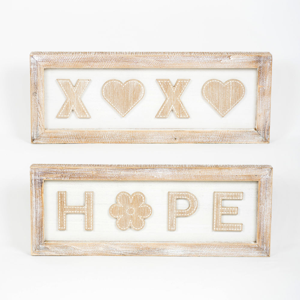 HOPE/XOXO, reversible sign - The Nifty Decor