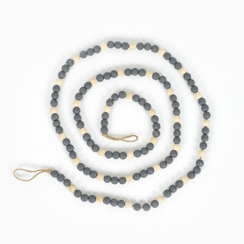 Grey/Natural bead garland - The Nifty Decor