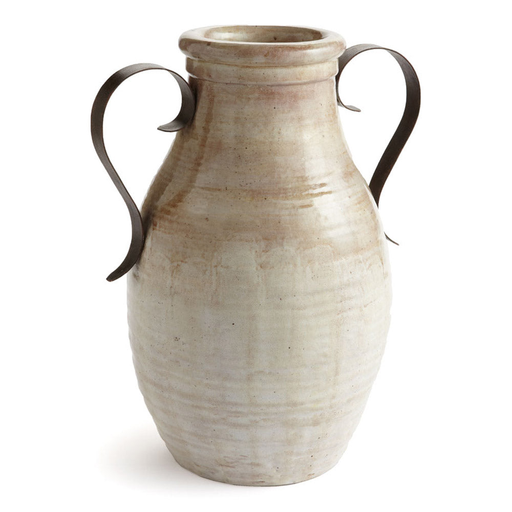URN WITH METAL HANDLES - The Nifty Decor