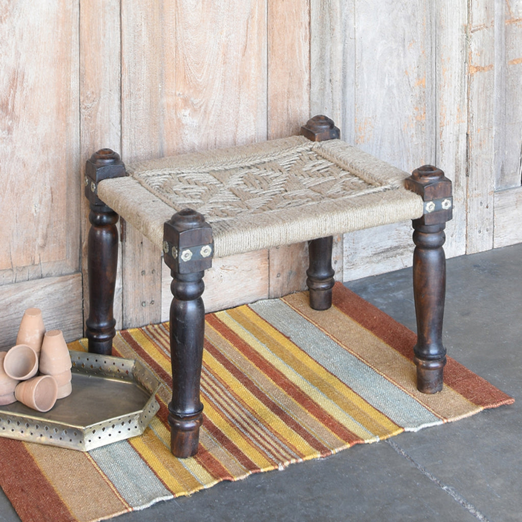 Adair Woven Jute Stool - The Nifty Decor