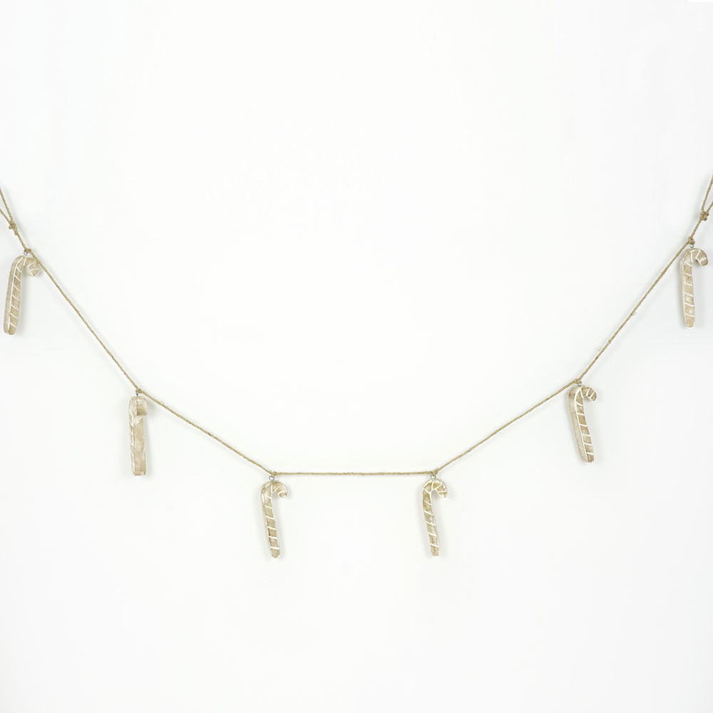 Mango wood garland (CANDY CANES) - Bombay Mercantile