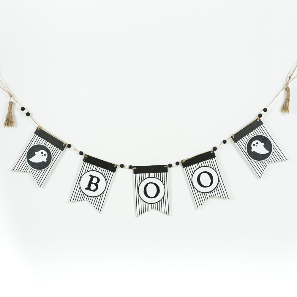 Reversible wood swag with beads - BOO-JOY - Bombay Mercantile