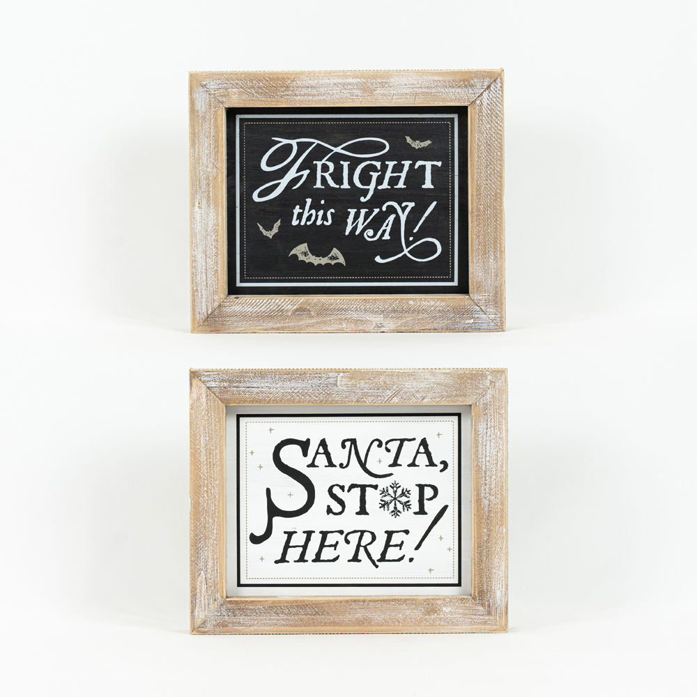 Reversible wooden frame - FRIGHT-SANTA - Bombay Mercantile