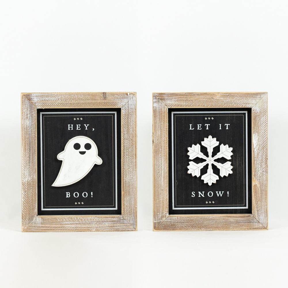 Reversible wooden frame - BOO-SNOW - Bombay Mercantile
