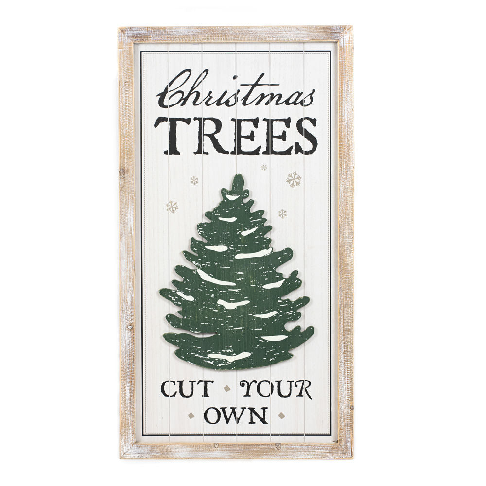 Reversible wooden frame - PUMPKINS/TREES - Bombay Mercantile