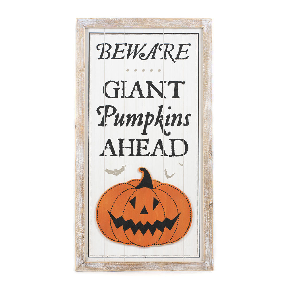 Reversible wooden frame - PUMPKINS/TREES - Bombay Mercantile