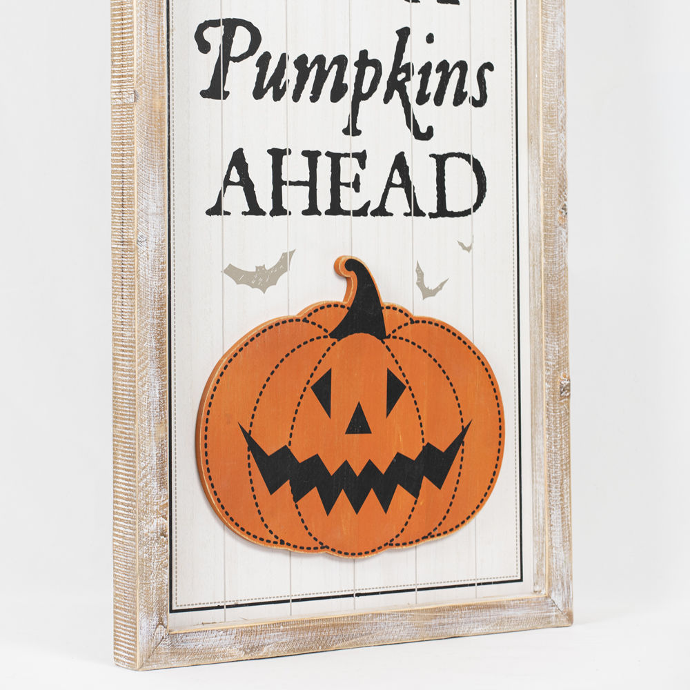 Reversible wooden frame - PUMPKINS/TREES - Bombay Mercantile