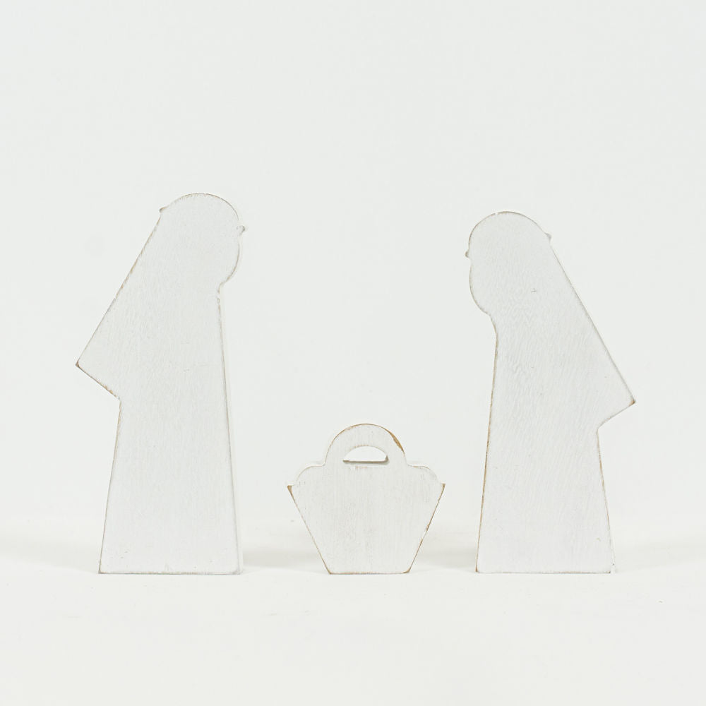 Small NATIVITY wood cutout set of 3 - Bombay Mercantile
