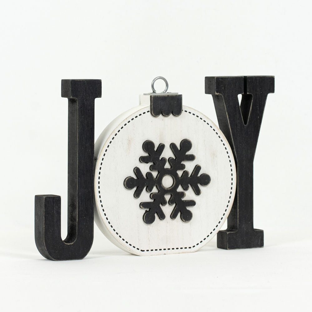 Chunky wood cutout wood -JOY - Bombay Mercantile