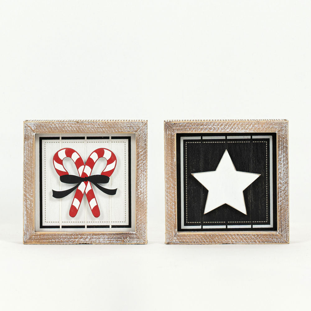 Reverse Wood framed CANDY CORN STAR - Bombay Mercantile
