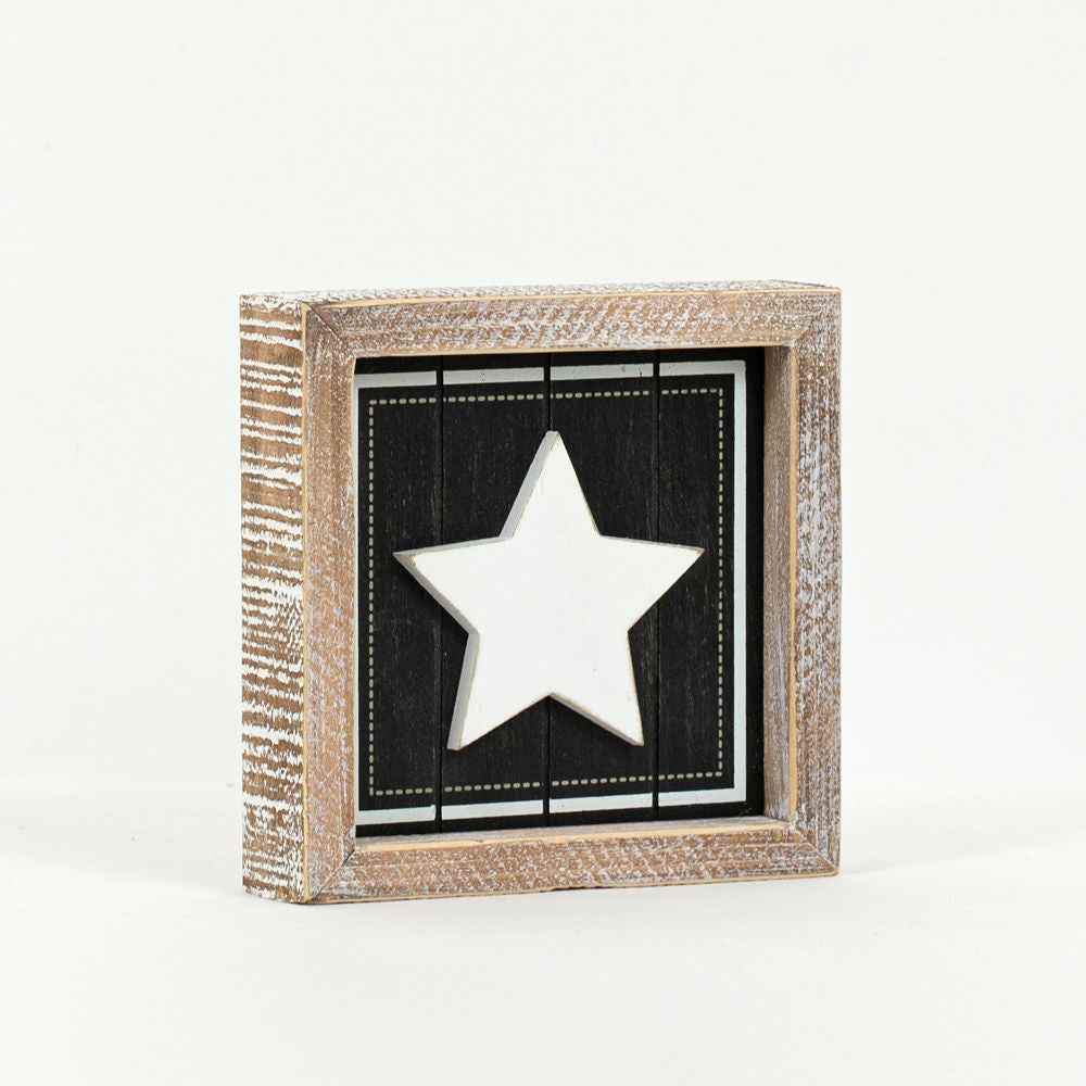 Reverse Wood framed CANDY CORN STAR - Bombay Mercantile