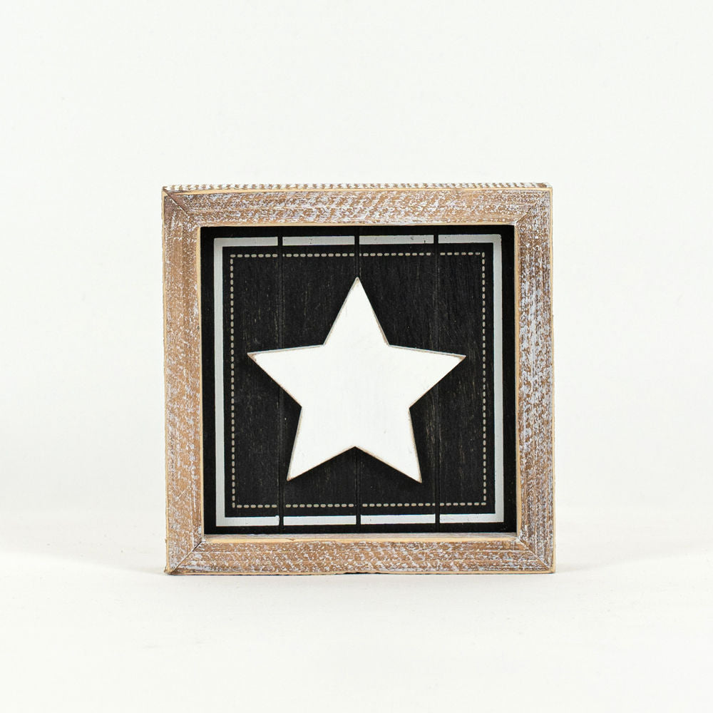 Reverse Wood framed CANDY CORN STAR - Bombay Mercantile