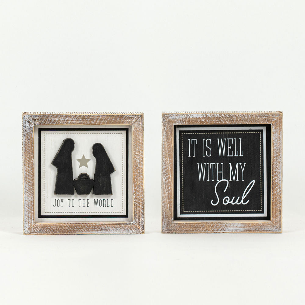 Reverse Wood framed JOY-SOUL - Bombay Mercantile