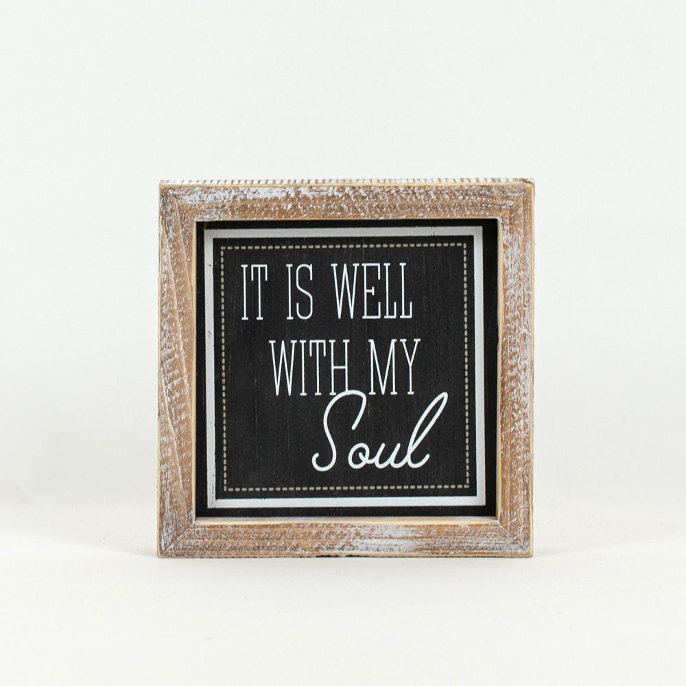Reverse Wood framed JOY-SOUL - Bombay Mercantile