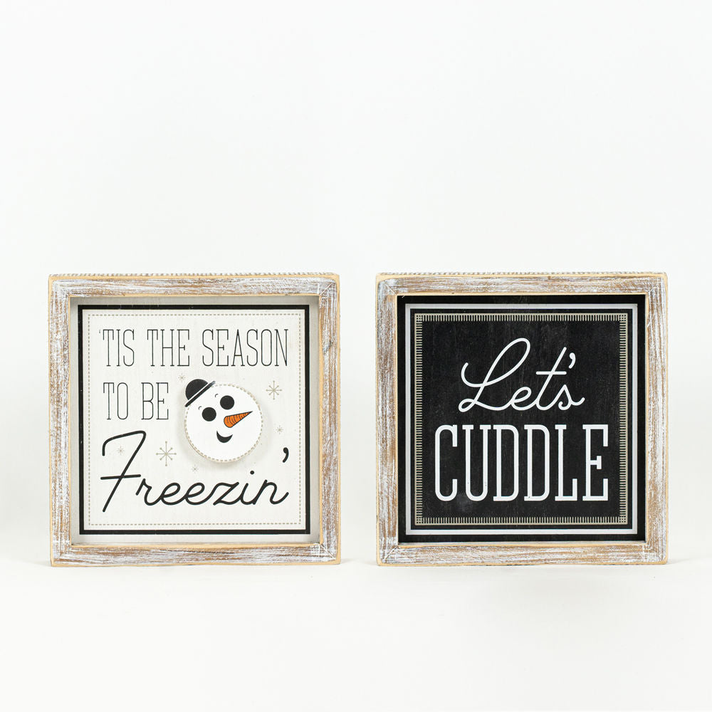 Reverse Wood framed FREEZIN-CUDDLE - Bombay Mercantile