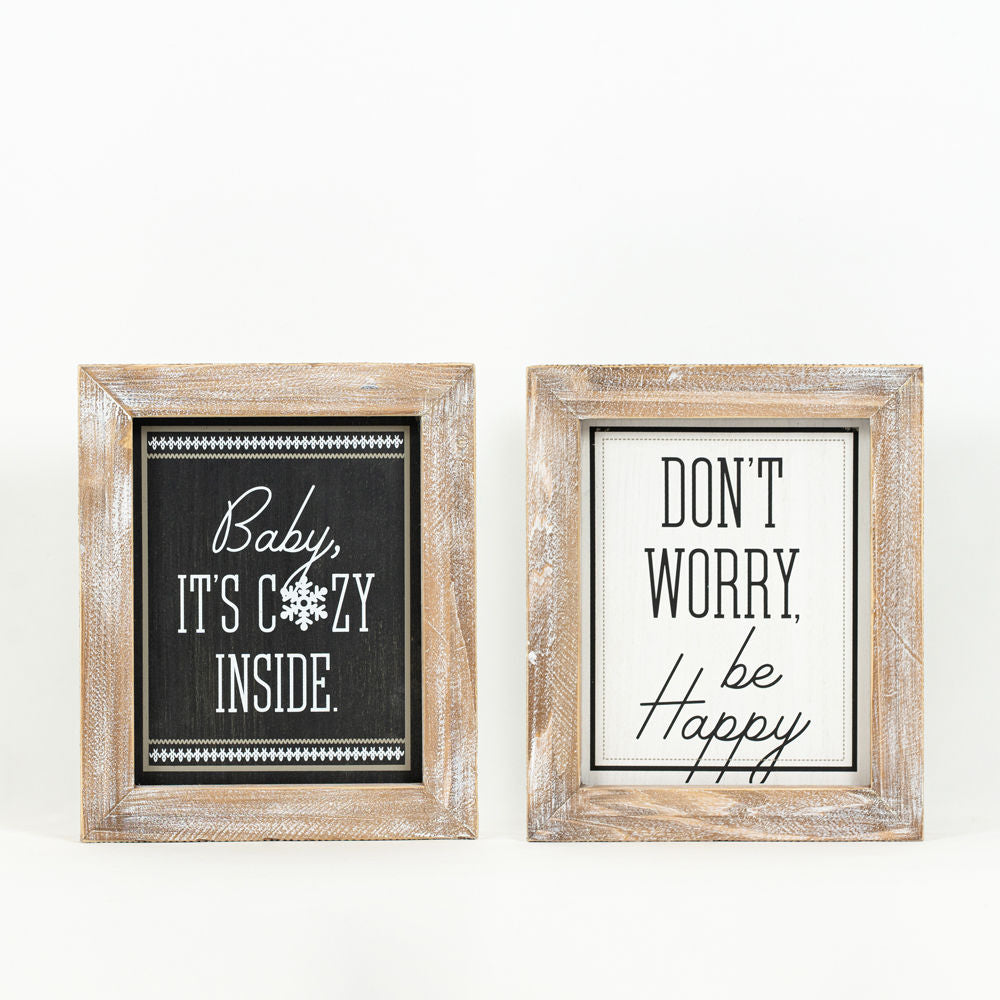 Reverse Wood framed COZY-WORRY - Bombay Mercantile