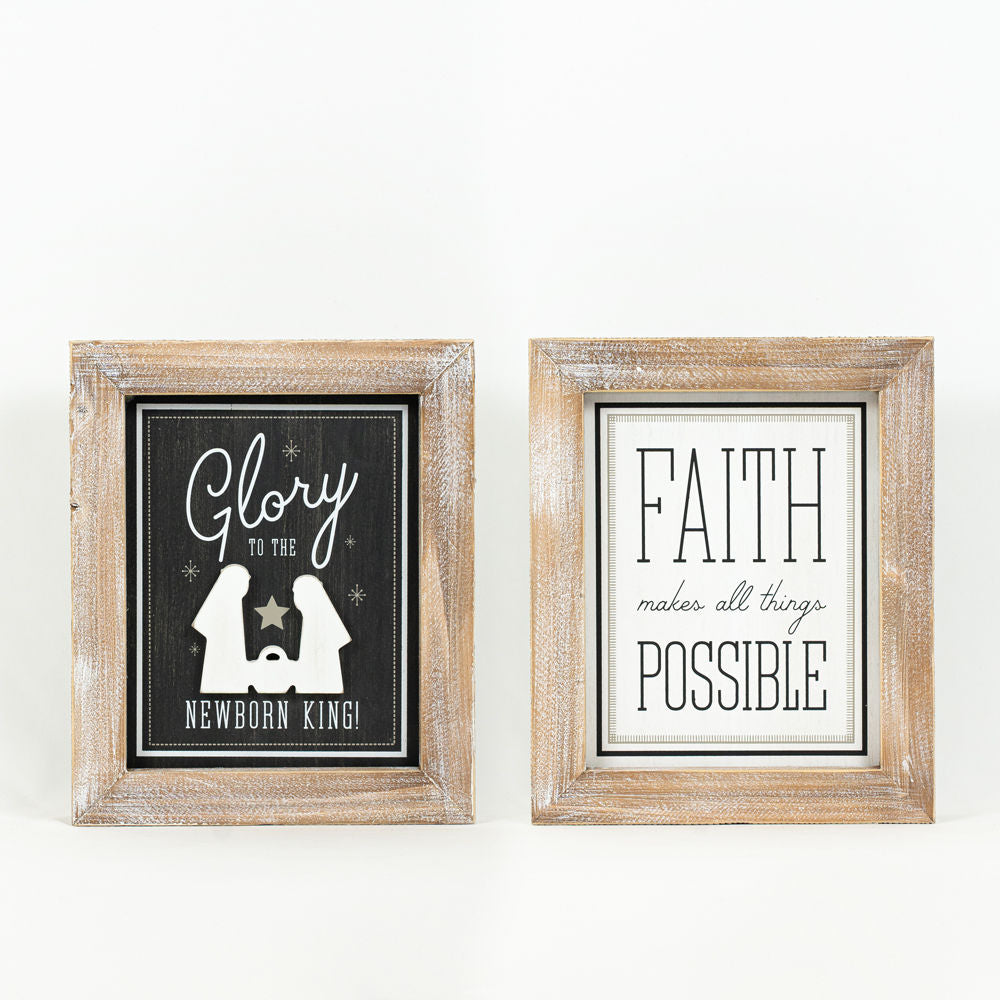 Reverse Wood framed GLORY- FAITH - Bombay Mercantile