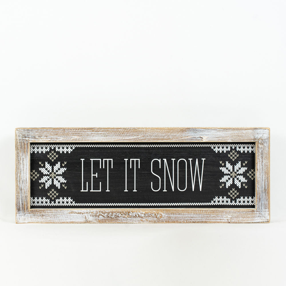 Reverse wood framed sign SNOW- MOMENT - Bombay Mercantile