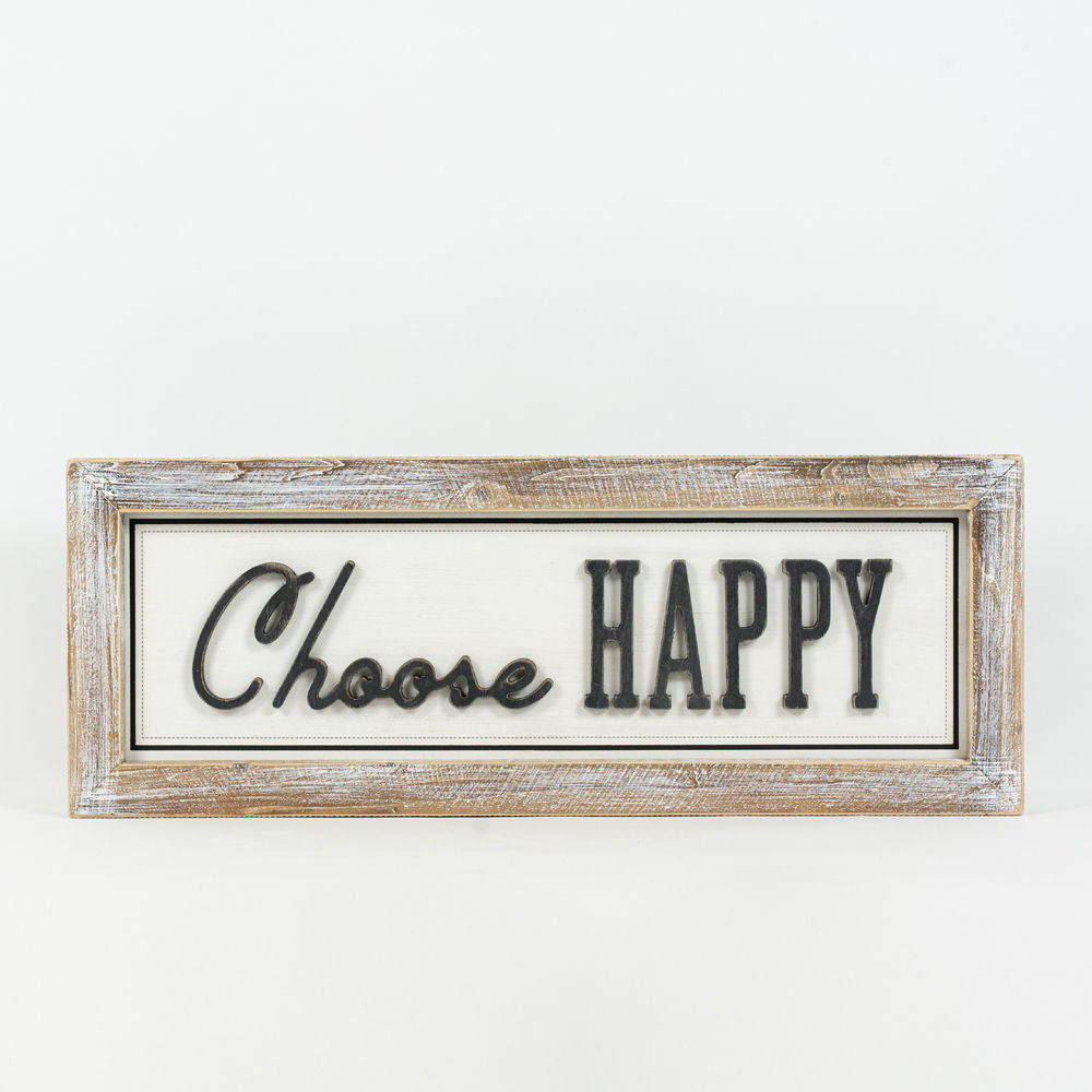 Reverse wood framed sign MAGIC- HAPPY - Bombay Mercantile