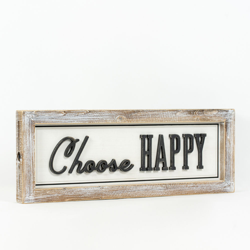 Reverse wood framed sign MAGIC- HAPPY - Bombay Mercantile