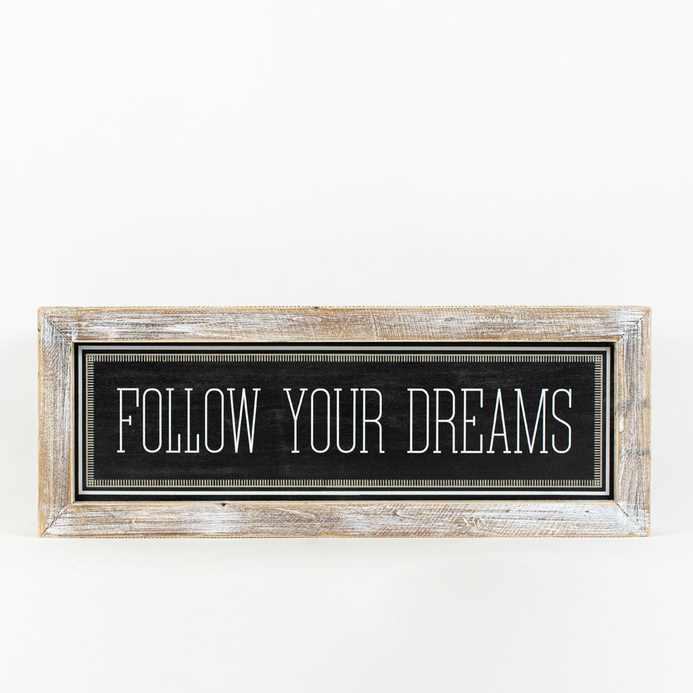 Reverse wood framed sign HOHO- DREAMS - Bombay Mercantile