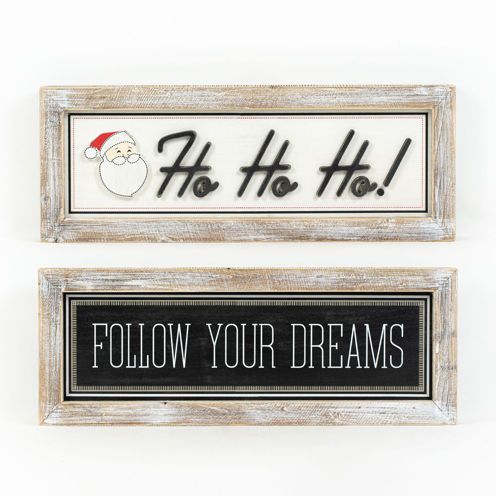 Reverse wood framed sign HOHO- DREAMS - Bombay Mercantile