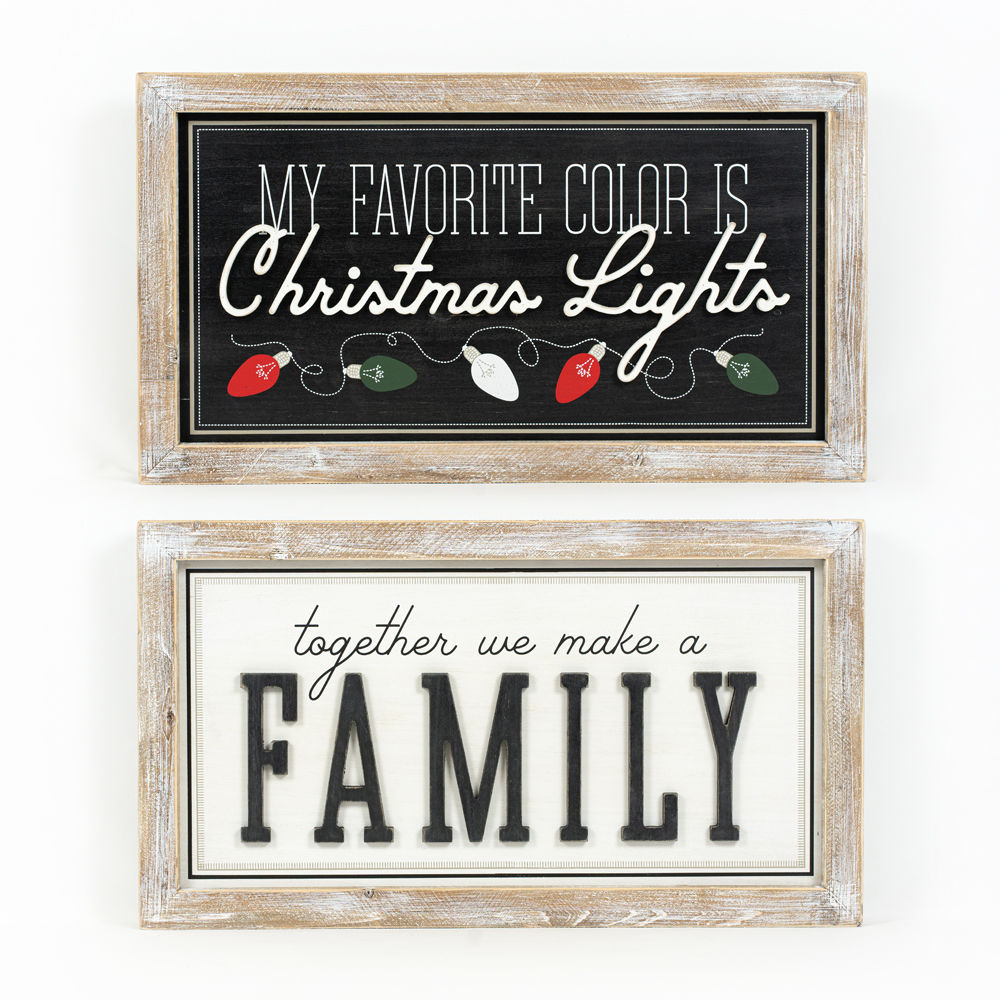 Reverse wood framed sign COLOR - FAMILY - Bombay Mercantile