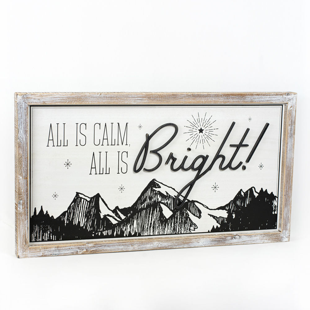 Reverse wood framed sign BRIGHT JOURNEY - Bombay Mercantile