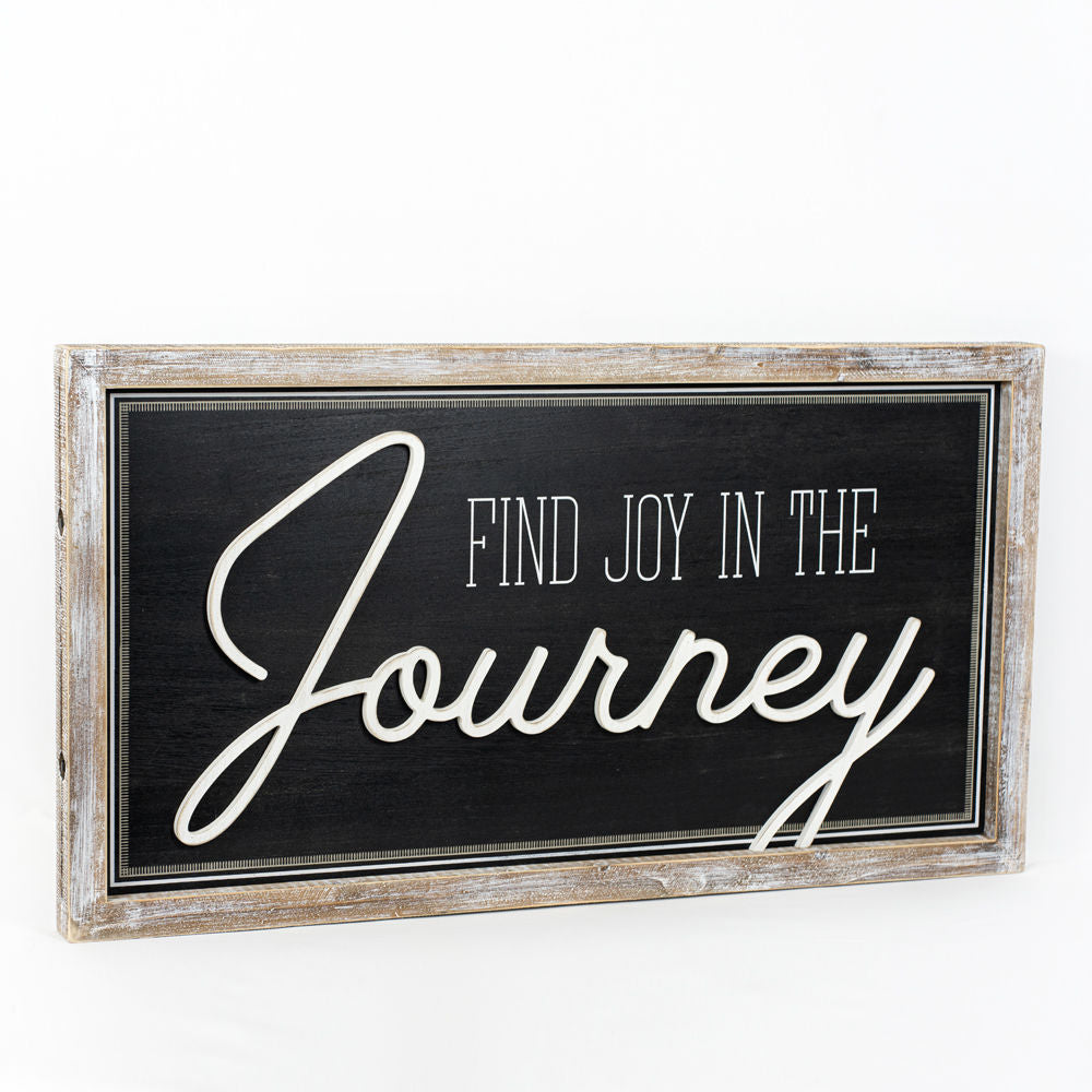 Reverse wood framed sign BRIGHT JOURNEY - Bombay Mercantile