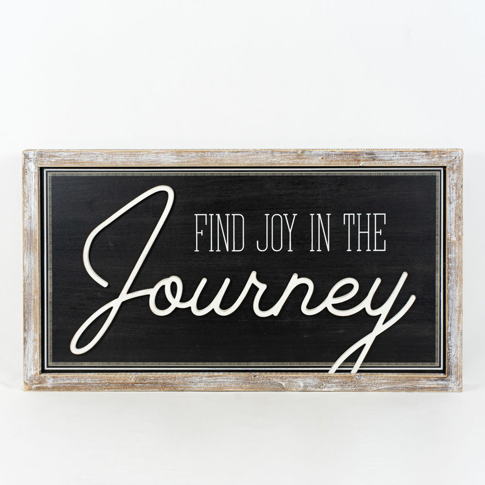 Reverse wood framed sign BRIGHT JOURNEY - Bombay Mercantile