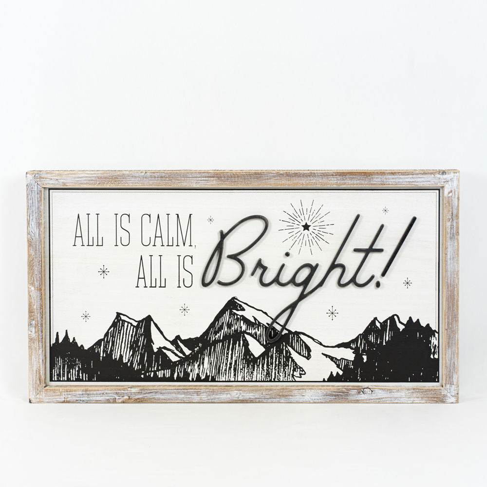 Reverse wood framed sign BRIGHT JOURNEY - Bombay Mercantile