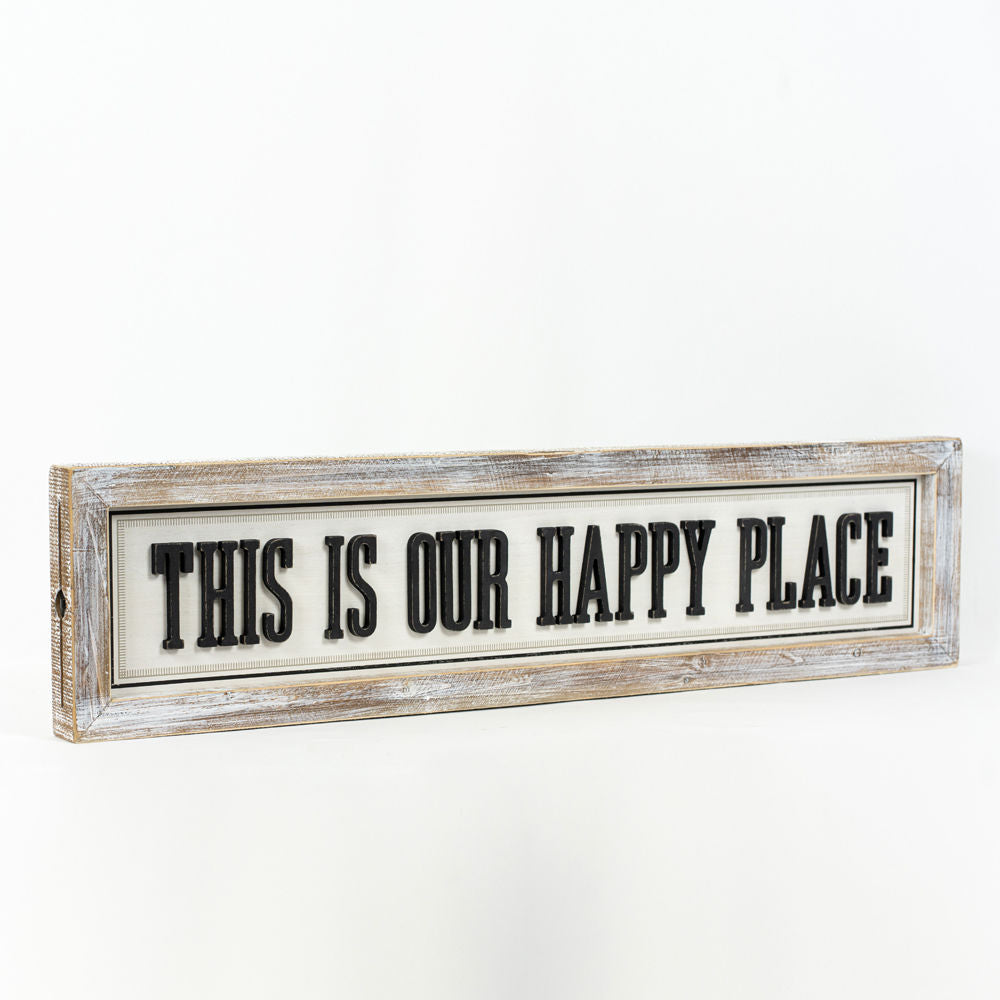 Reverse wood framed sign SNOW PLACE - Bombay Mercantile