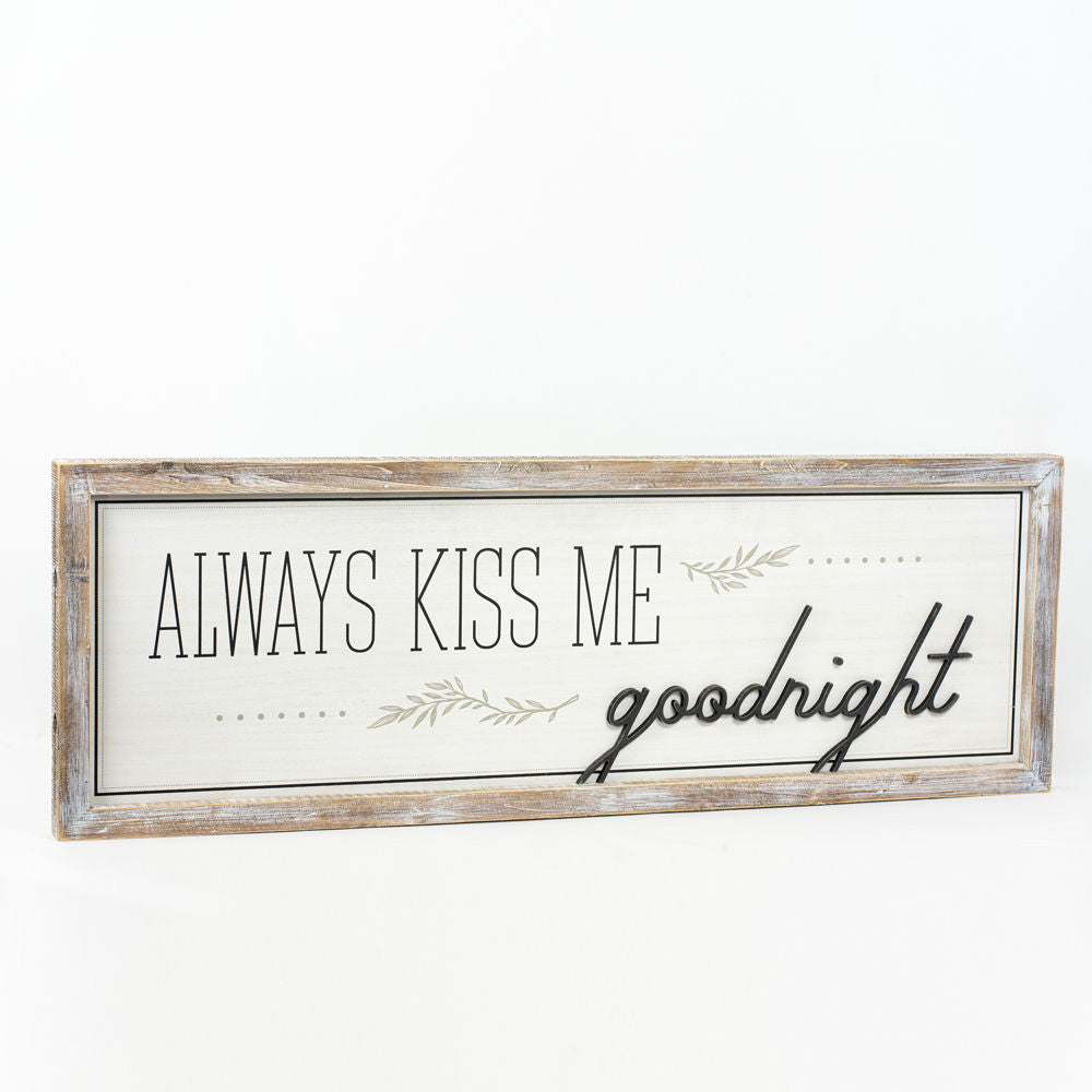 Reverse wood framed sign NIGHT KISS - Bombay Mercantile