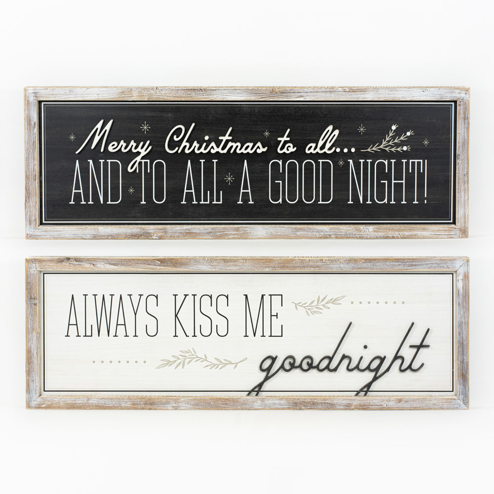 Reverse wood framed sign NIGHT KISS - Bombay Mercantile