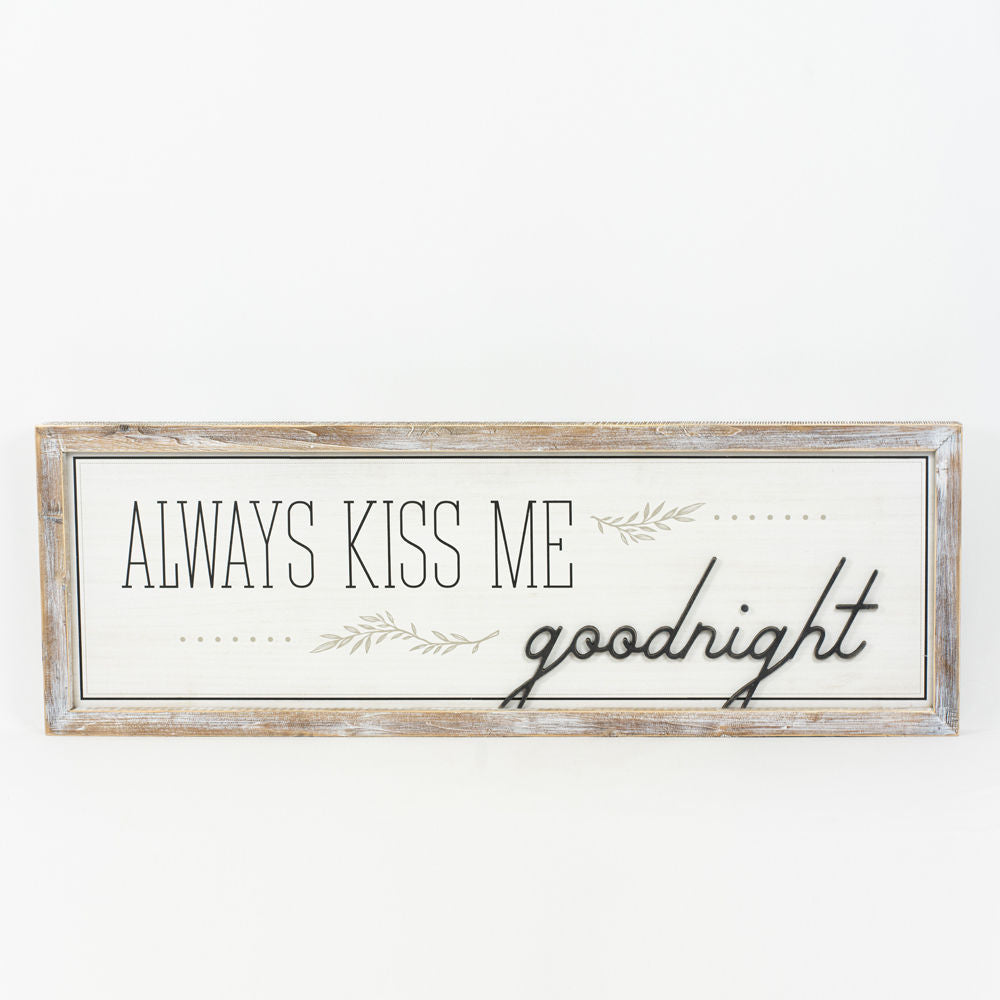 Reverse wood framed sign NIGHT KISS - Bombay Mercantile