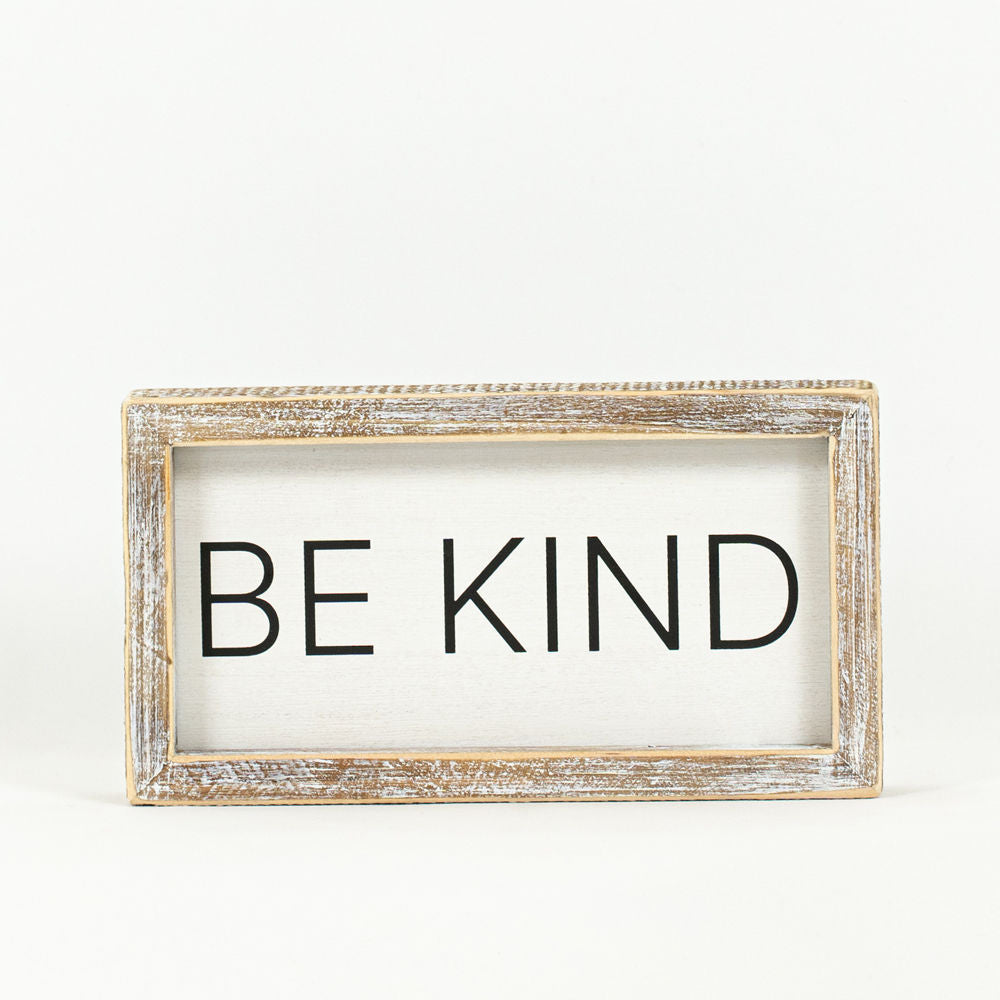Reverse framed sign (BELIEVE- BE KIND) - Bombay Mercantile