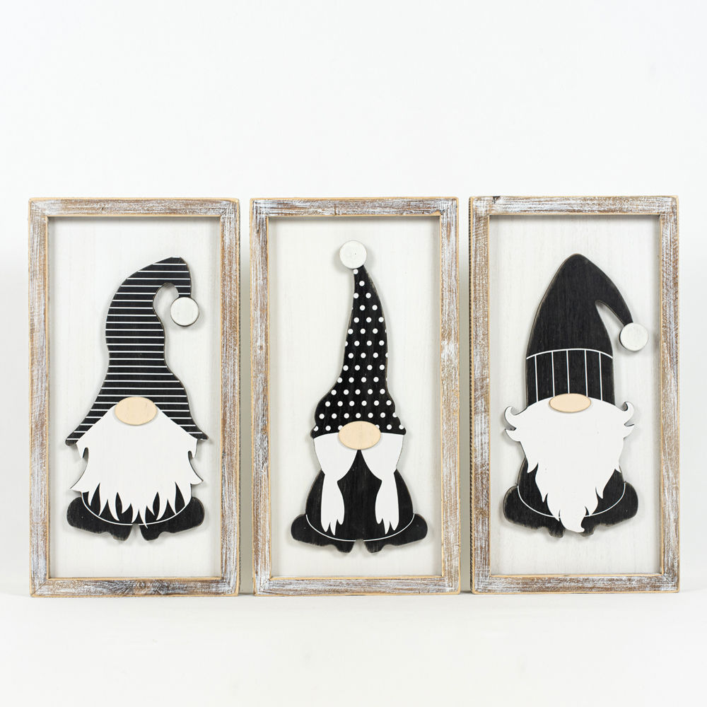 Reverse set of 3 framed sign (GNOMES) - Bombay Mercantile