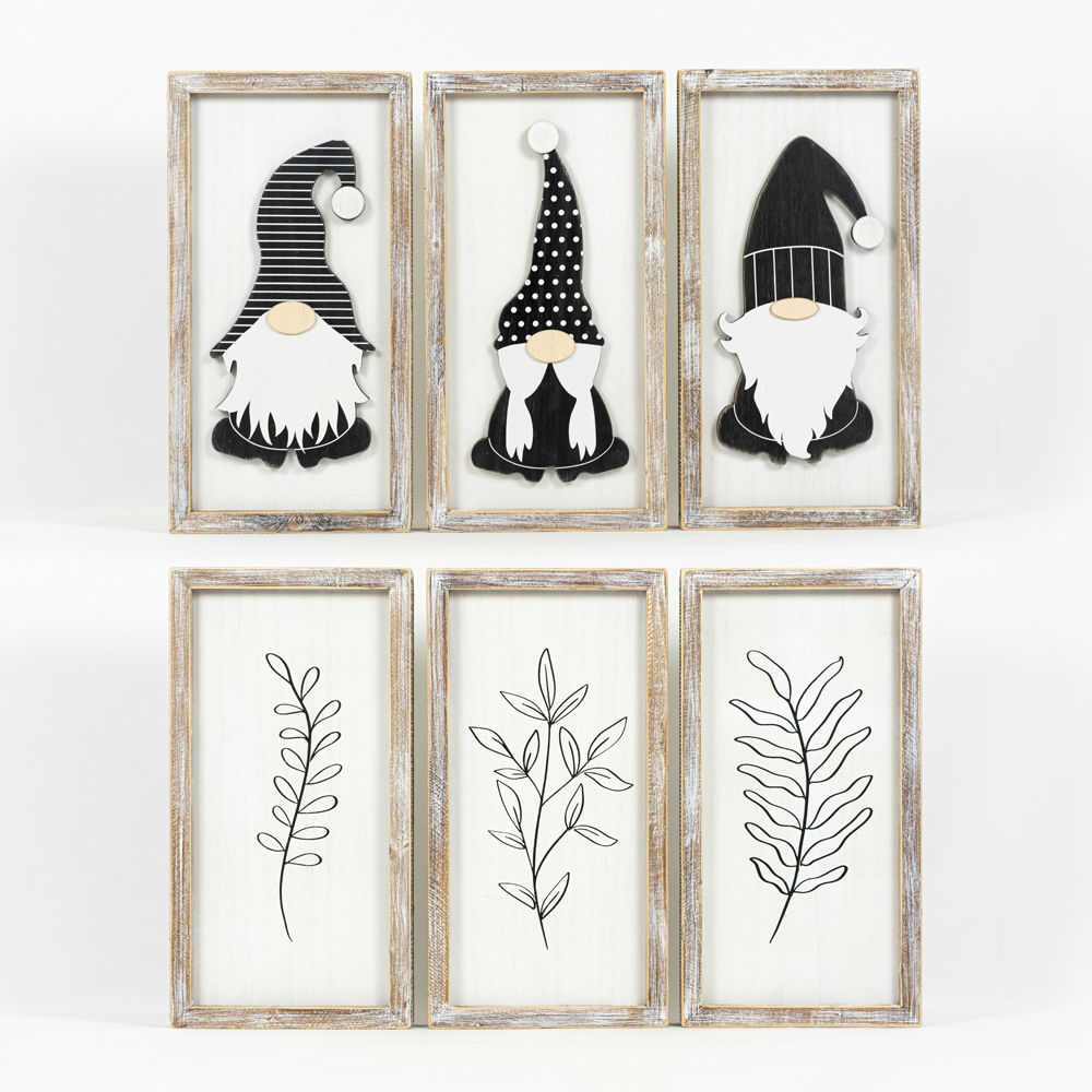Reverse set of 3 framed sign (GNOMES) - Bombay Mercantile